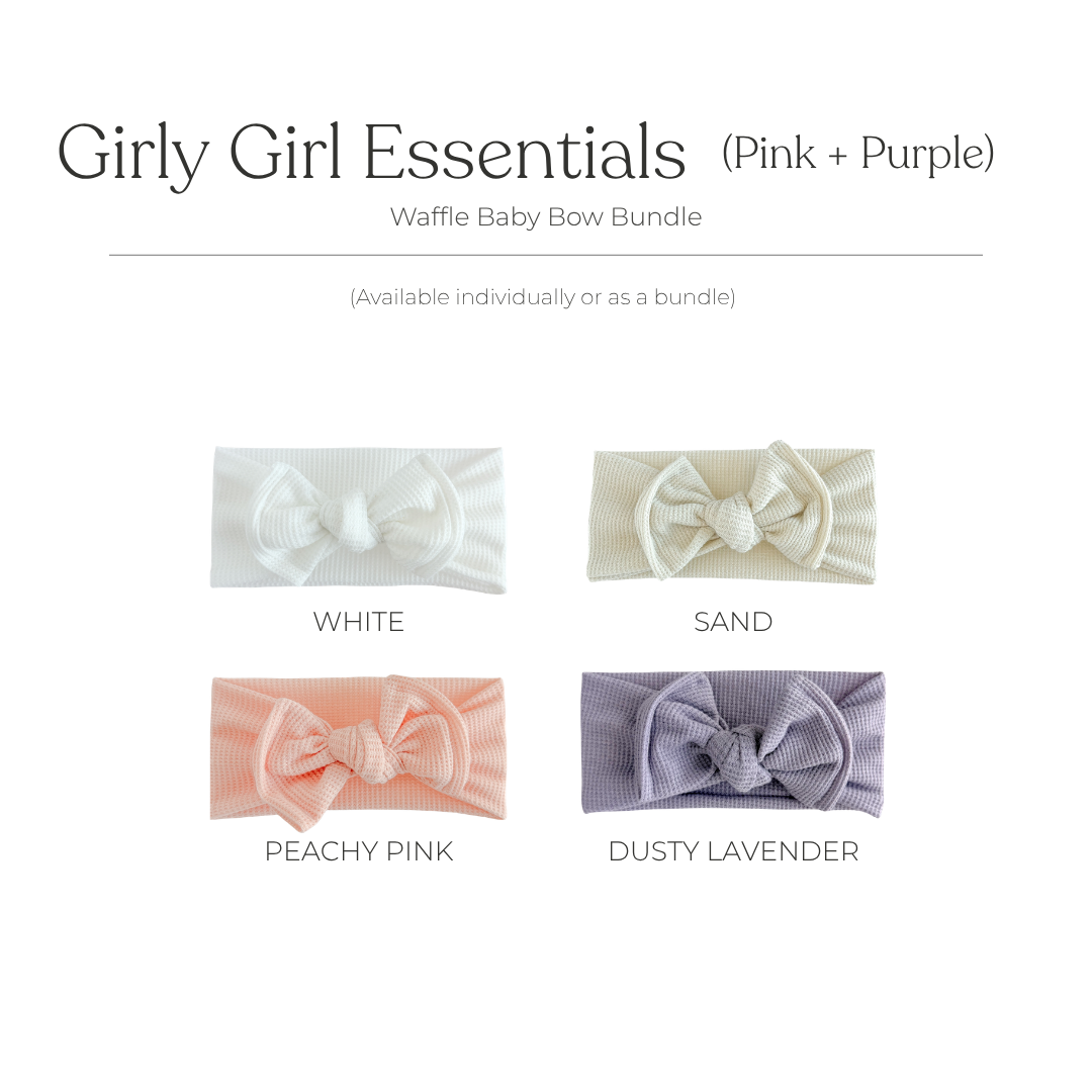 Girly Girl Essentials (Pink + Purple) | Waffle Baby Bow Bundle
