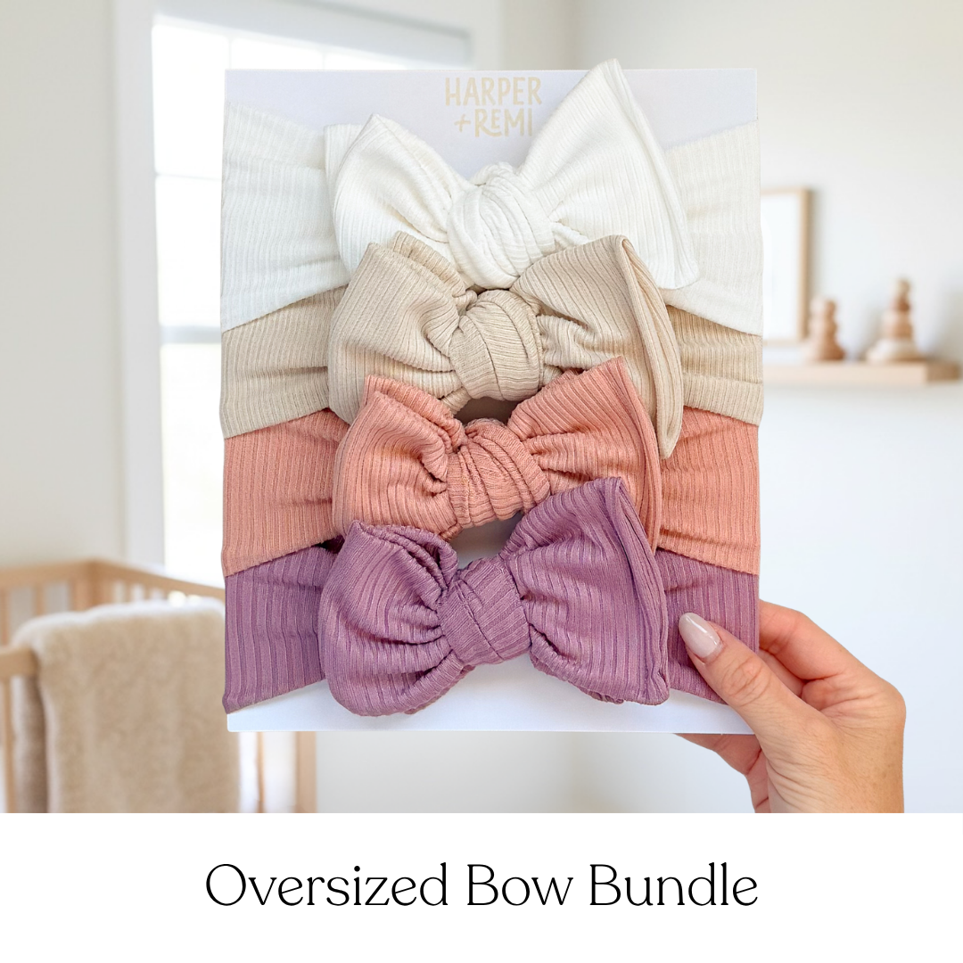 Girly Girl Essentials (Pink + Purple) | Ribbed Baby Bow Bundle