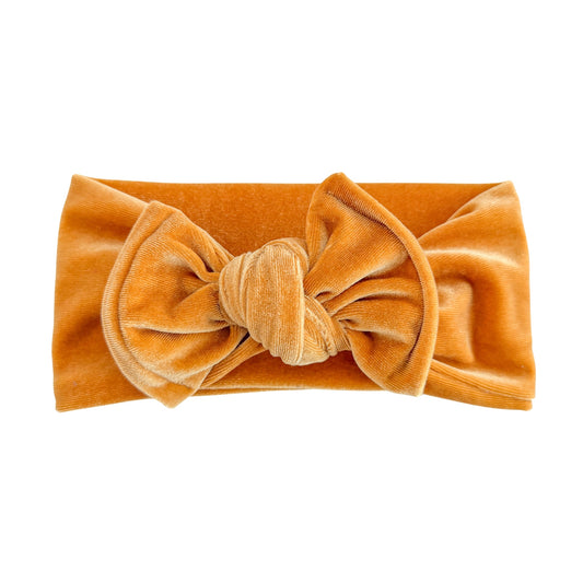 Golden Yellow Velvet Baby Top Knot
