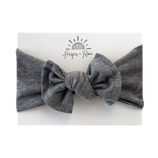 Blue Gray Distressed Cotton | Jersey Top Knot