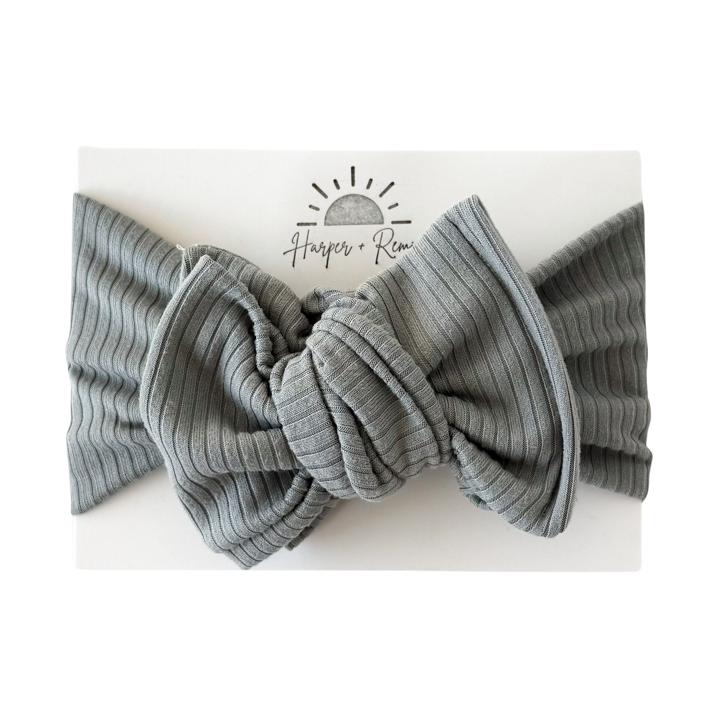 Gray | Ribbed Oversized Bow