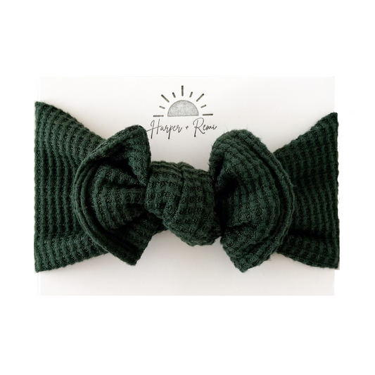 Green Brushed Waffle | Sweater Top Knot