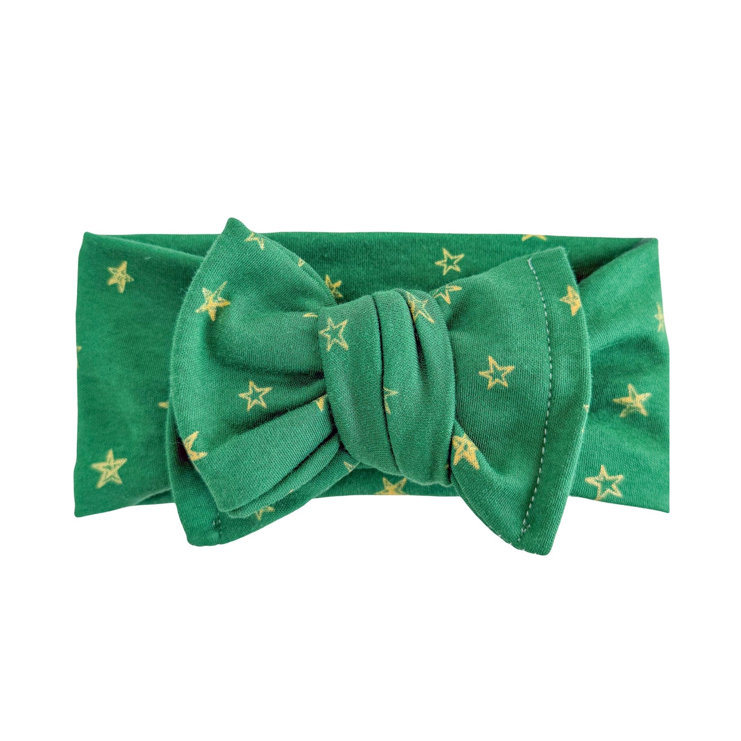 Holiday Stars | Green + Gold Baby Headband