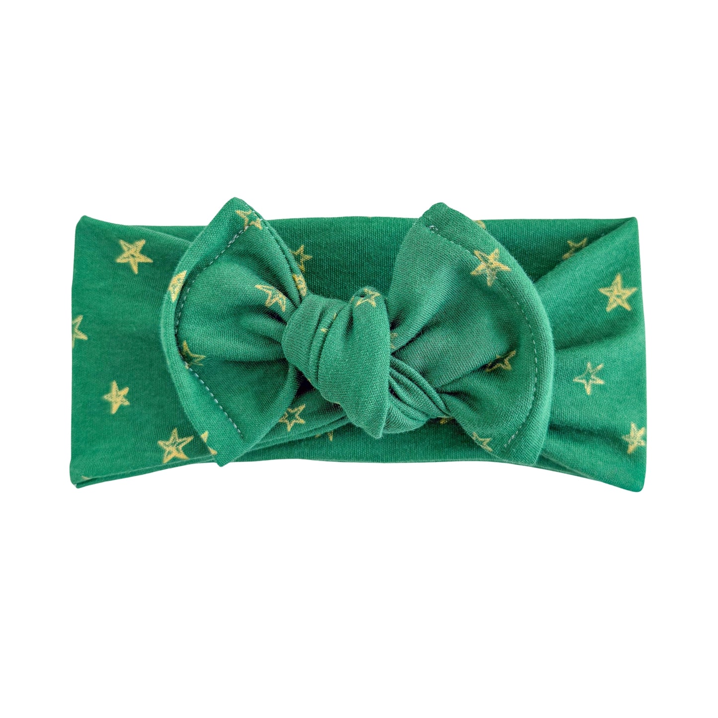 Holiday Stars | Green + Gold Baby Headband