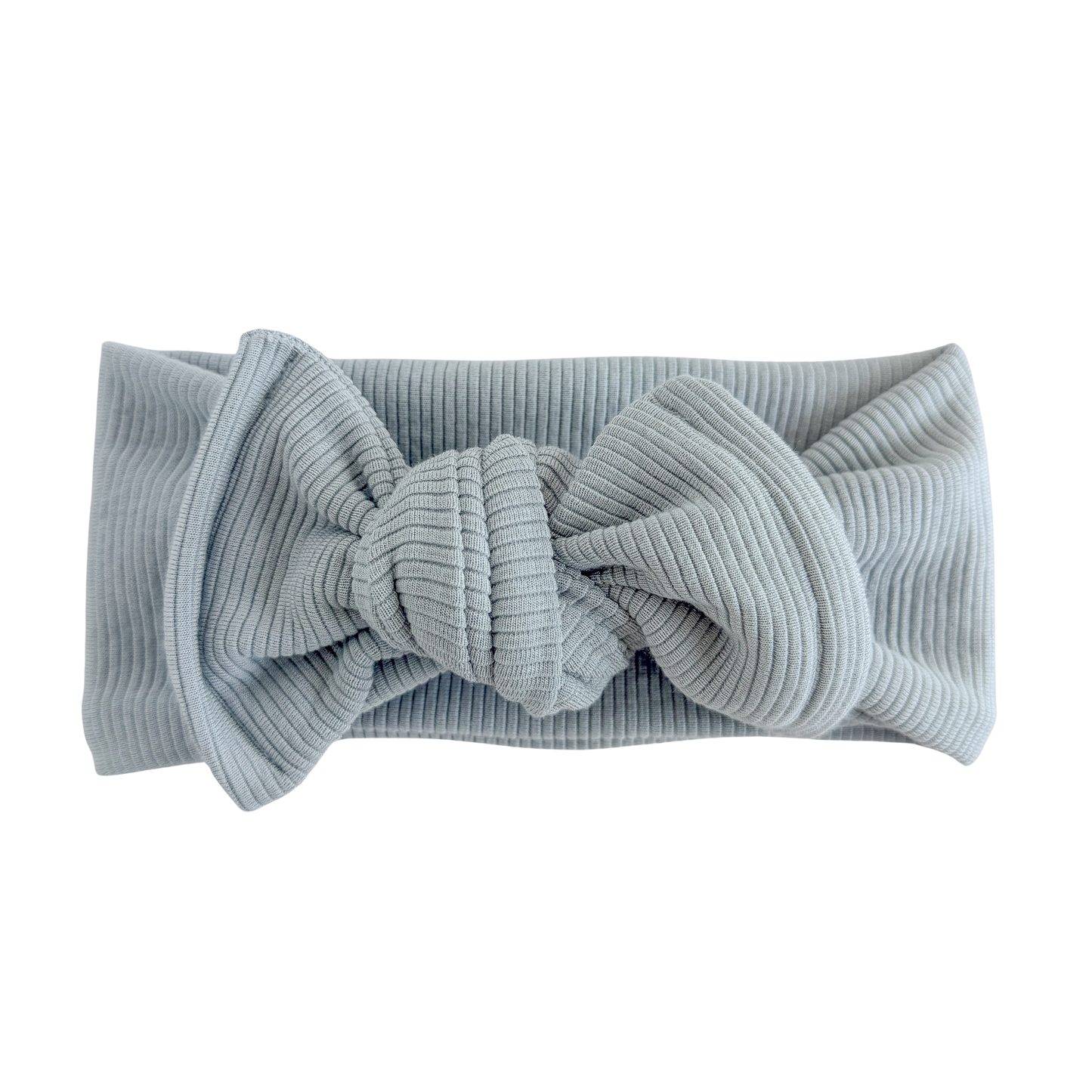 Pale Gray Chunky Ribbed Baby Top Knot