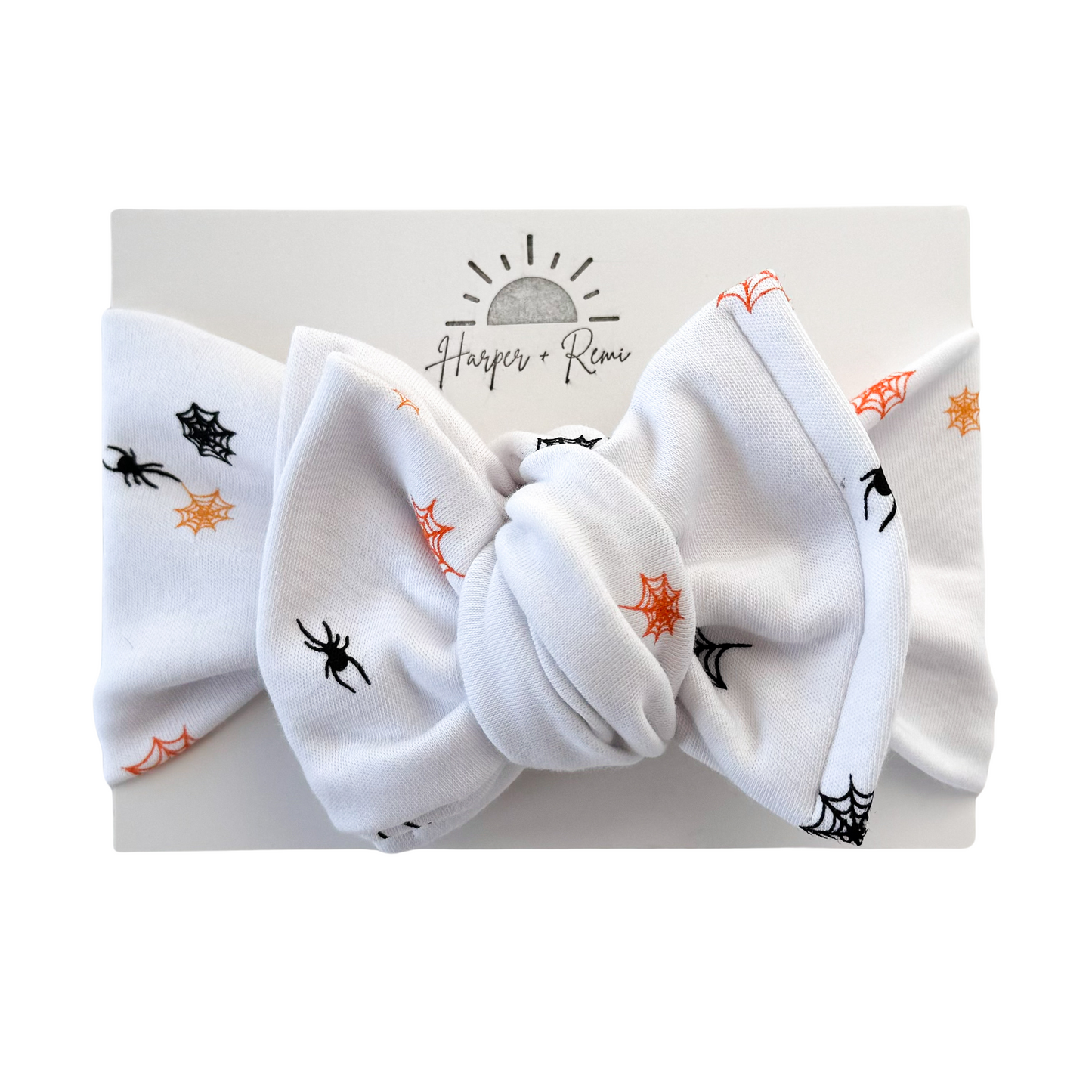 Halloween Spiders | Cotton Jersey Oversized Bow