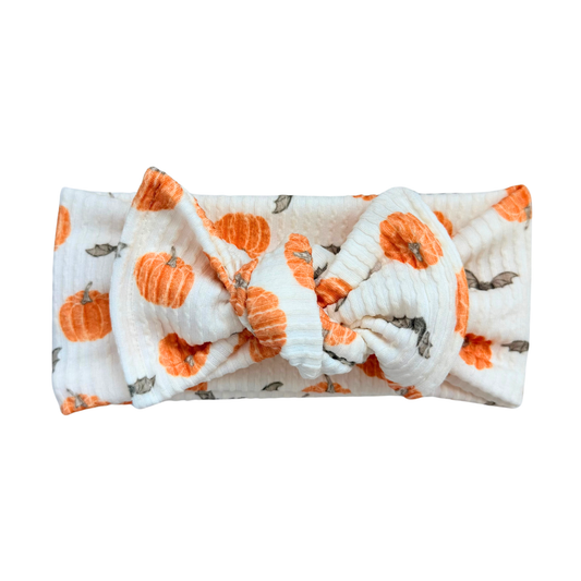Pumpkin & Bats Chunky Ribbed Top Knot