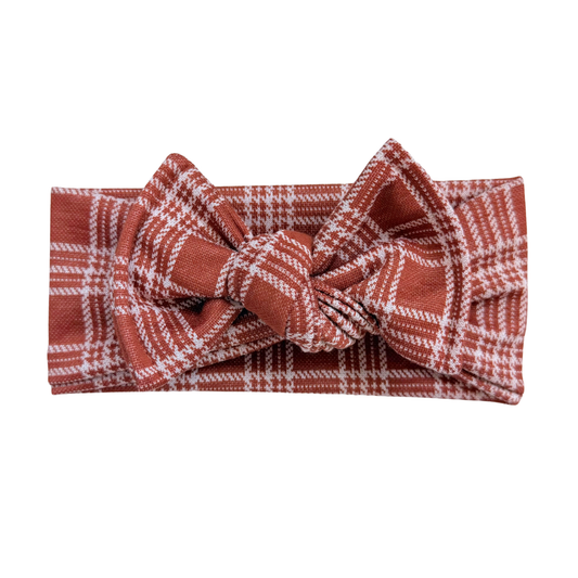 Rust Plaid Bullet Top Knot