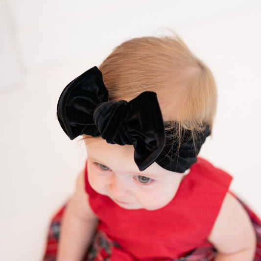 Black Velvet Bow | Holiday Baby Top Knot