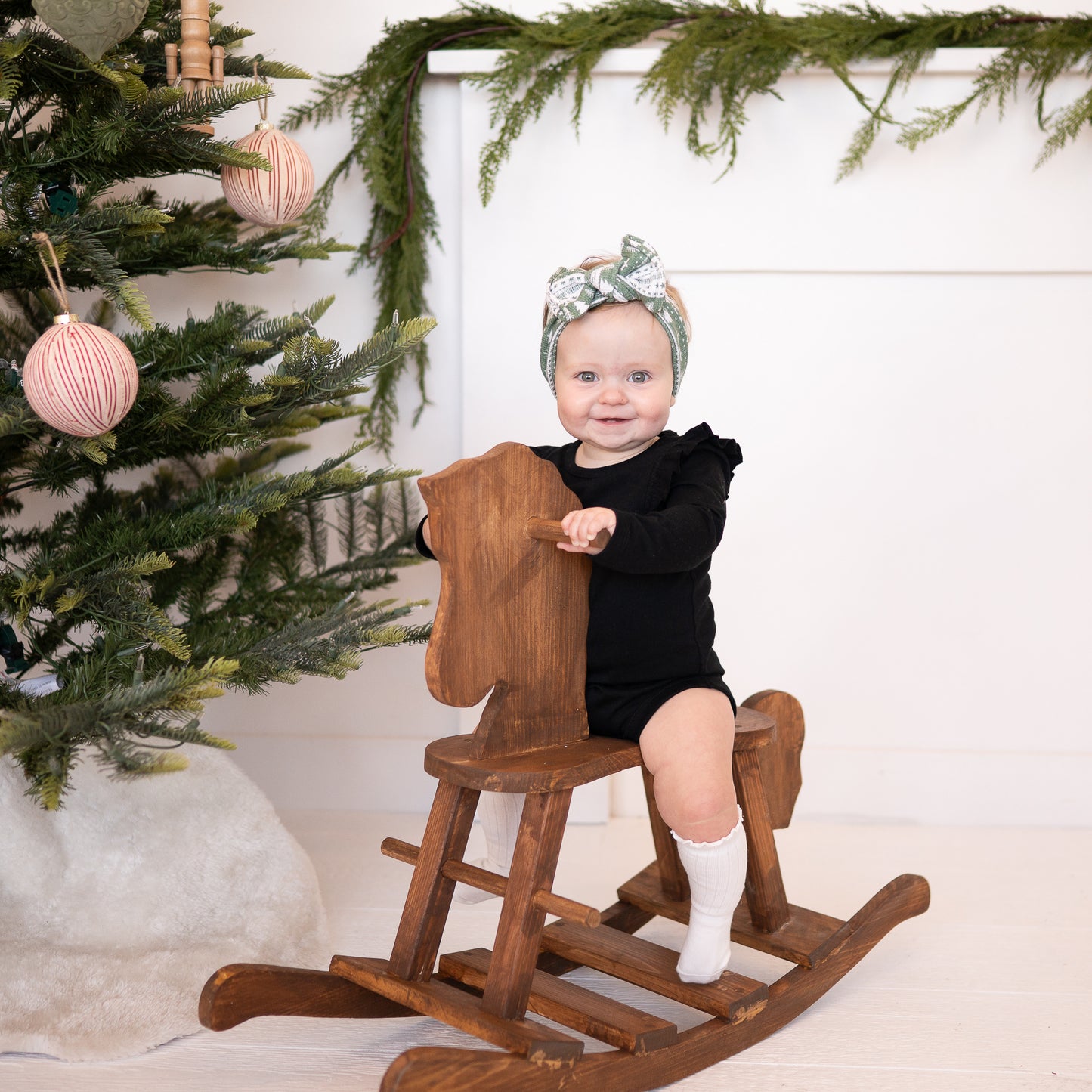 Mistletoe Fair Isle | Green Waffle Baby Headband