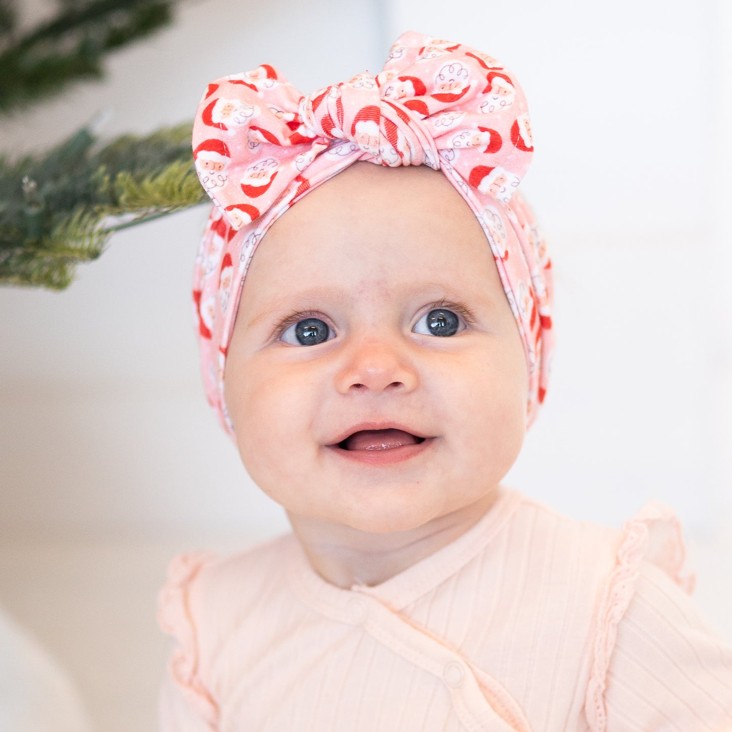 Jolly 🎅🏻 Santa | Light Pink Holiday Baby Headband
