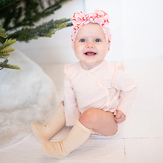 Jolly 🎅🏻 Santa | Light Pink Holiday Baby Headband