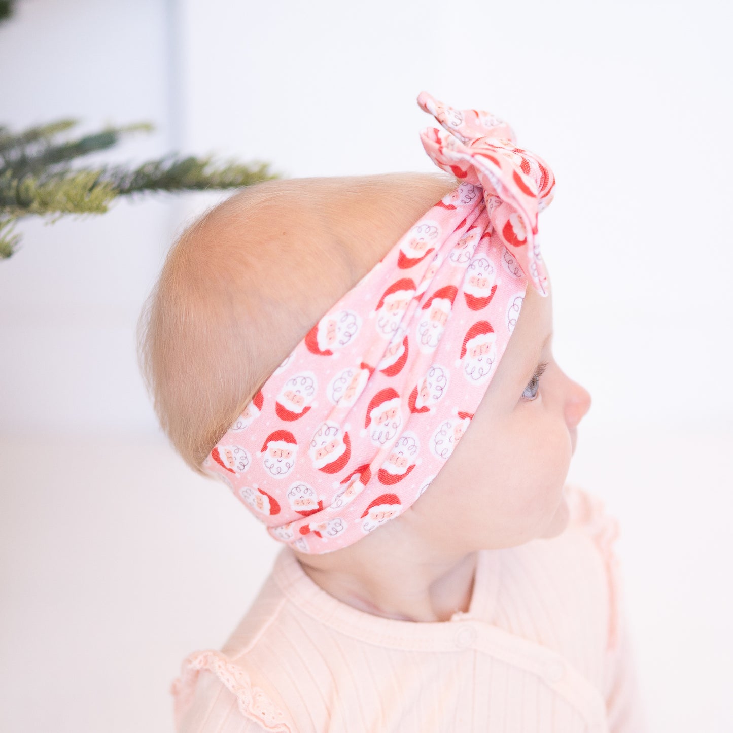 Jolly 🎅🏻 Santa | Light Pink Holiday Baby Headband
