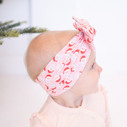 Jolly 🎅🏻 Santa | Light Pink Holiday Baby Headband