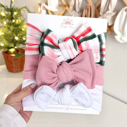 Sugarplum 🍬 Dreams | Holiday Baby Bow Bundle (Chunky + Classic Mix)