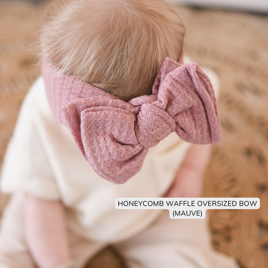 Mauve Pink Honeycomb Waffle Baby Headband