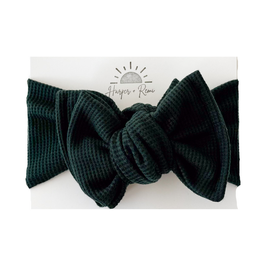 Hunter Green | Waffle Oversized Bow