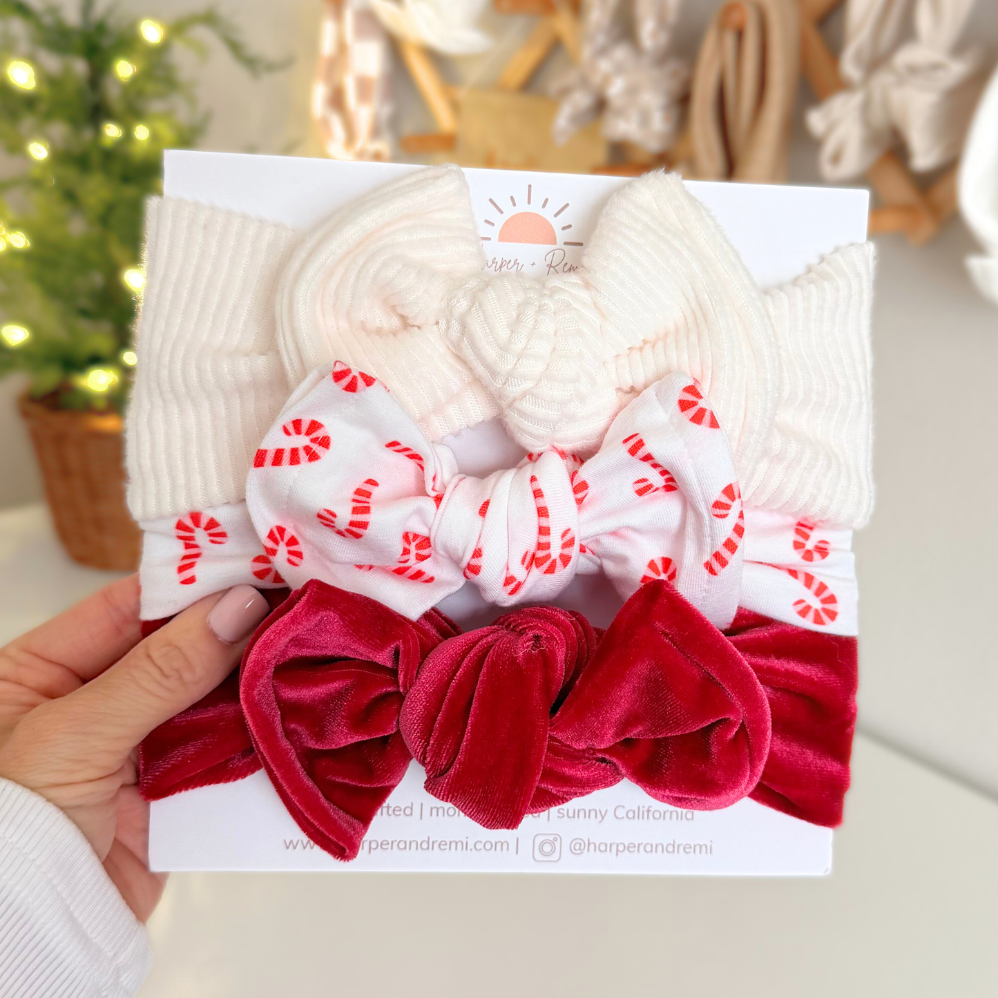 Candy Cane Lane | Holiday Baby Bow Bundle (Festive Statement Set)