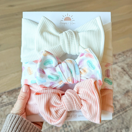 Jellybean Funfetti | Easter Baby Bow Bundle