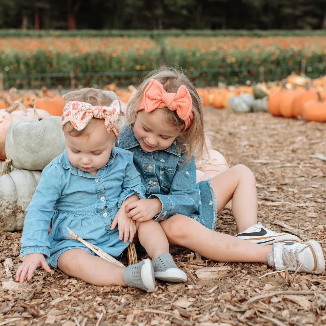 Coral Large Floral Ribbed Baby Headband
