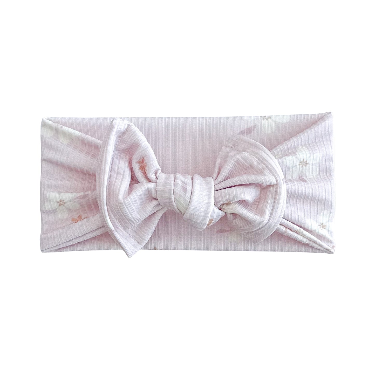 Lavender Floral Ribbed Baby Headband