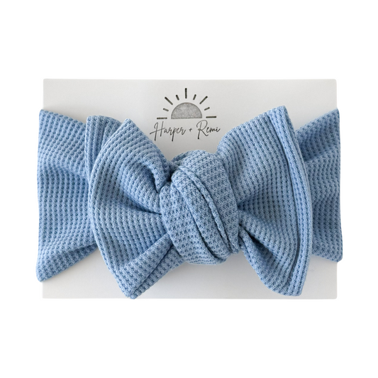 Light Bright Blue | Waffle Oversized Bow