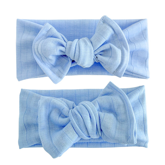 Light Blue Wide Ribbed Baby Headband