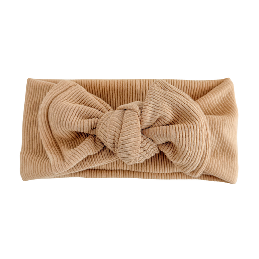 Light Brown Chunky Ribbed Baby Top Knot
