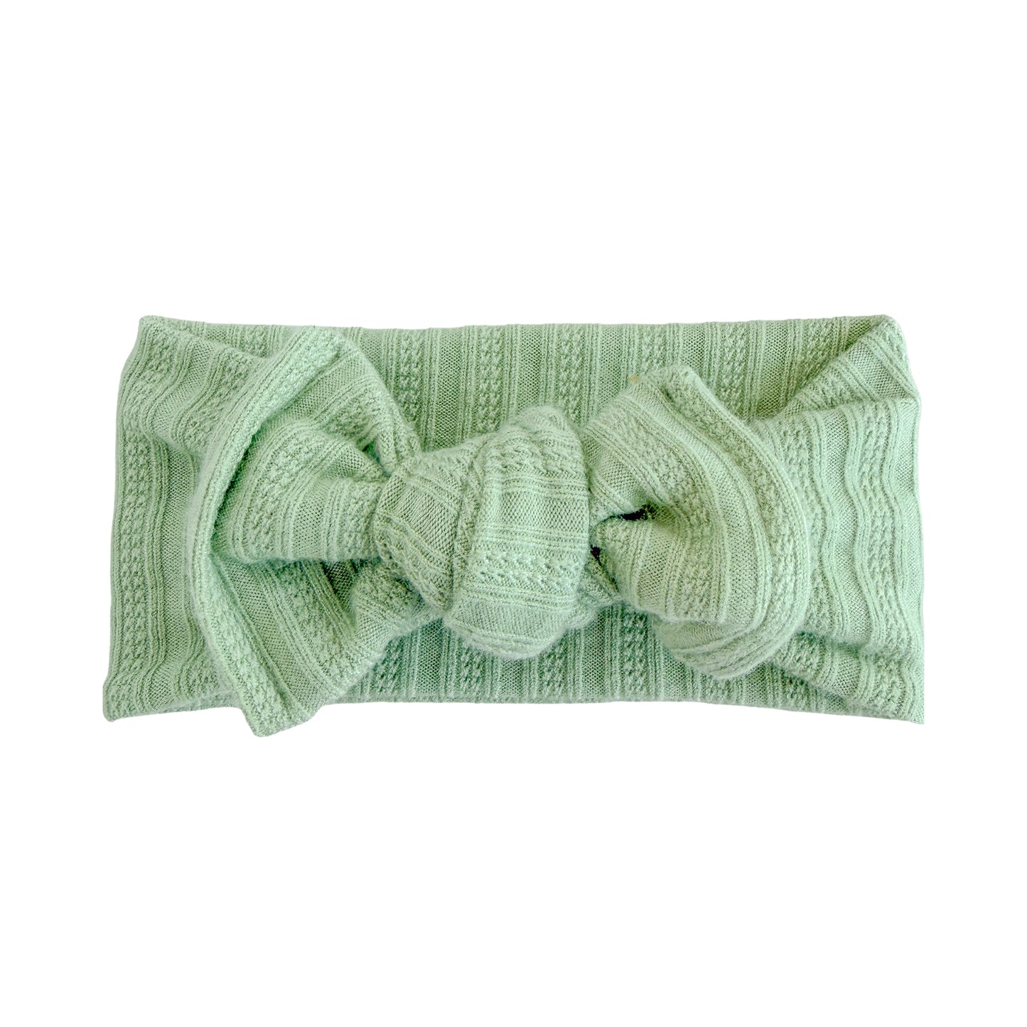 Light Green Pointelle Chunky Sweater Baby Headband