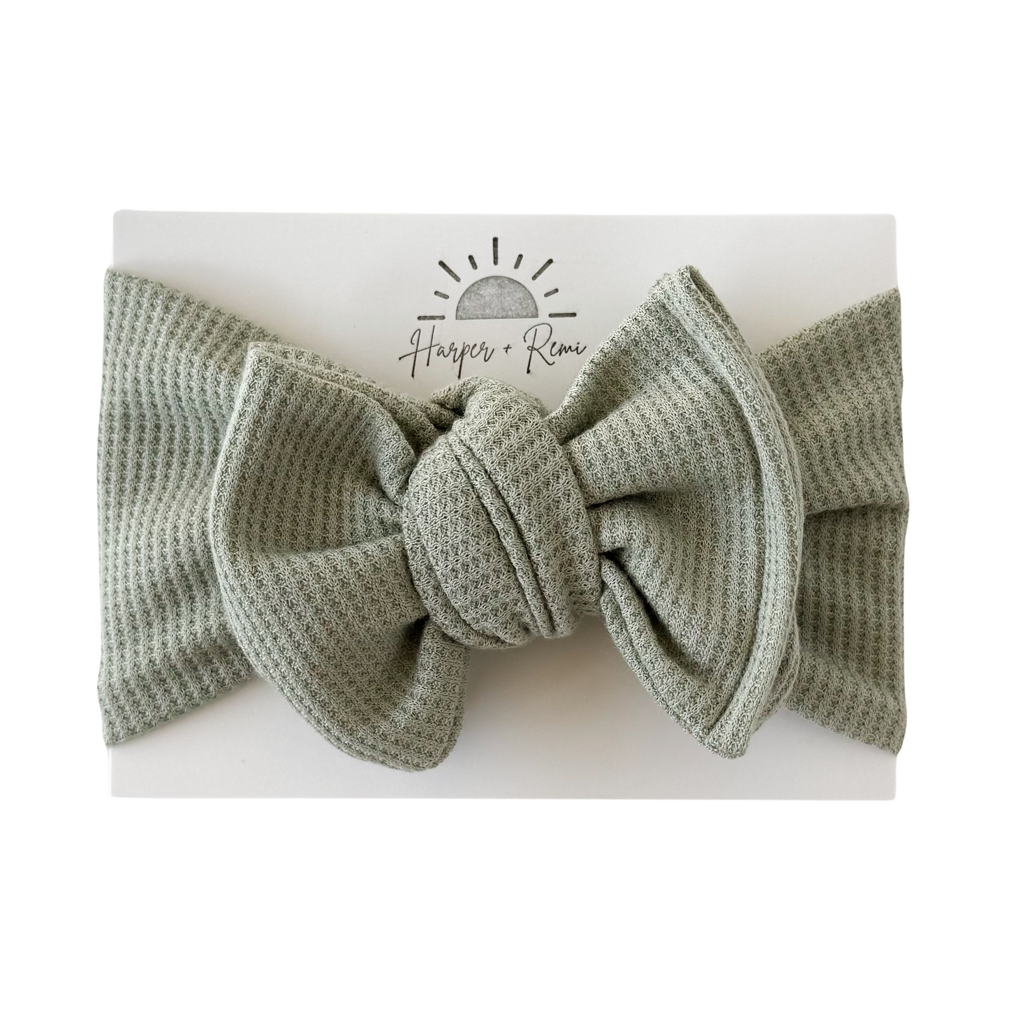 Light Green | Waffle Oversized Bow