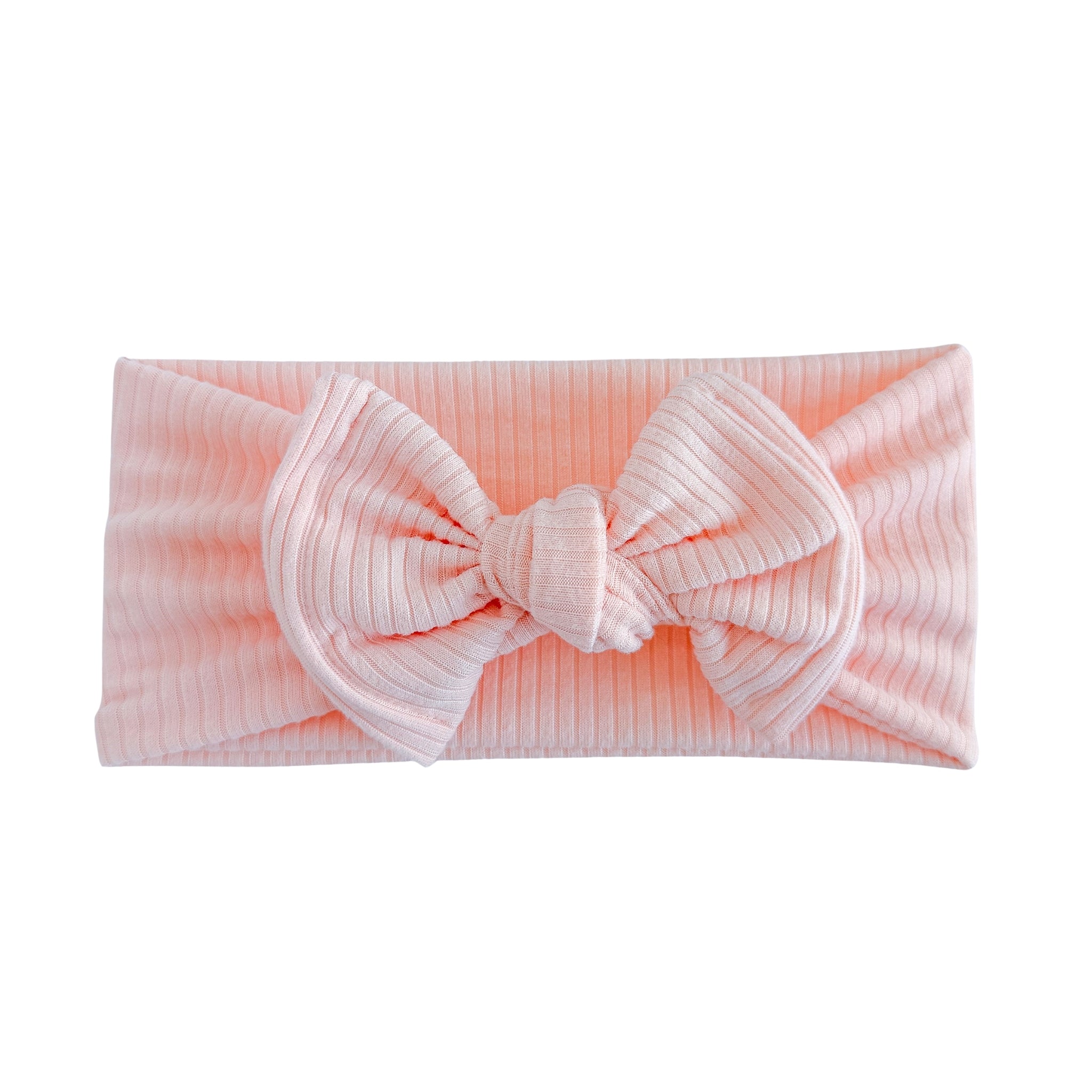 Light Pink Ribbed Baby Headband, Top Knot or Oversized Bow  display picture 1