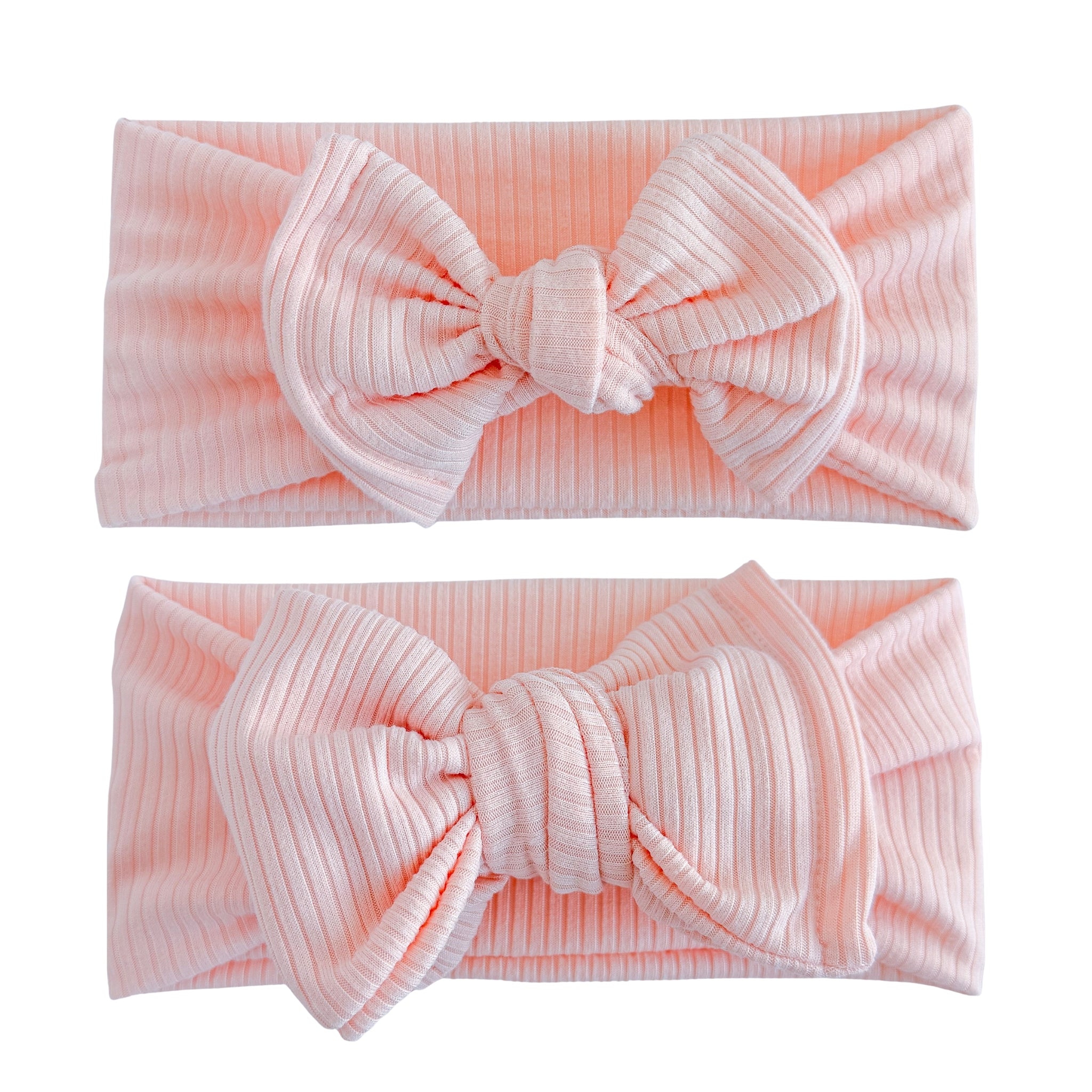 Light Pink Ribbed Baby Headband, Top Knot or Oversized Bow