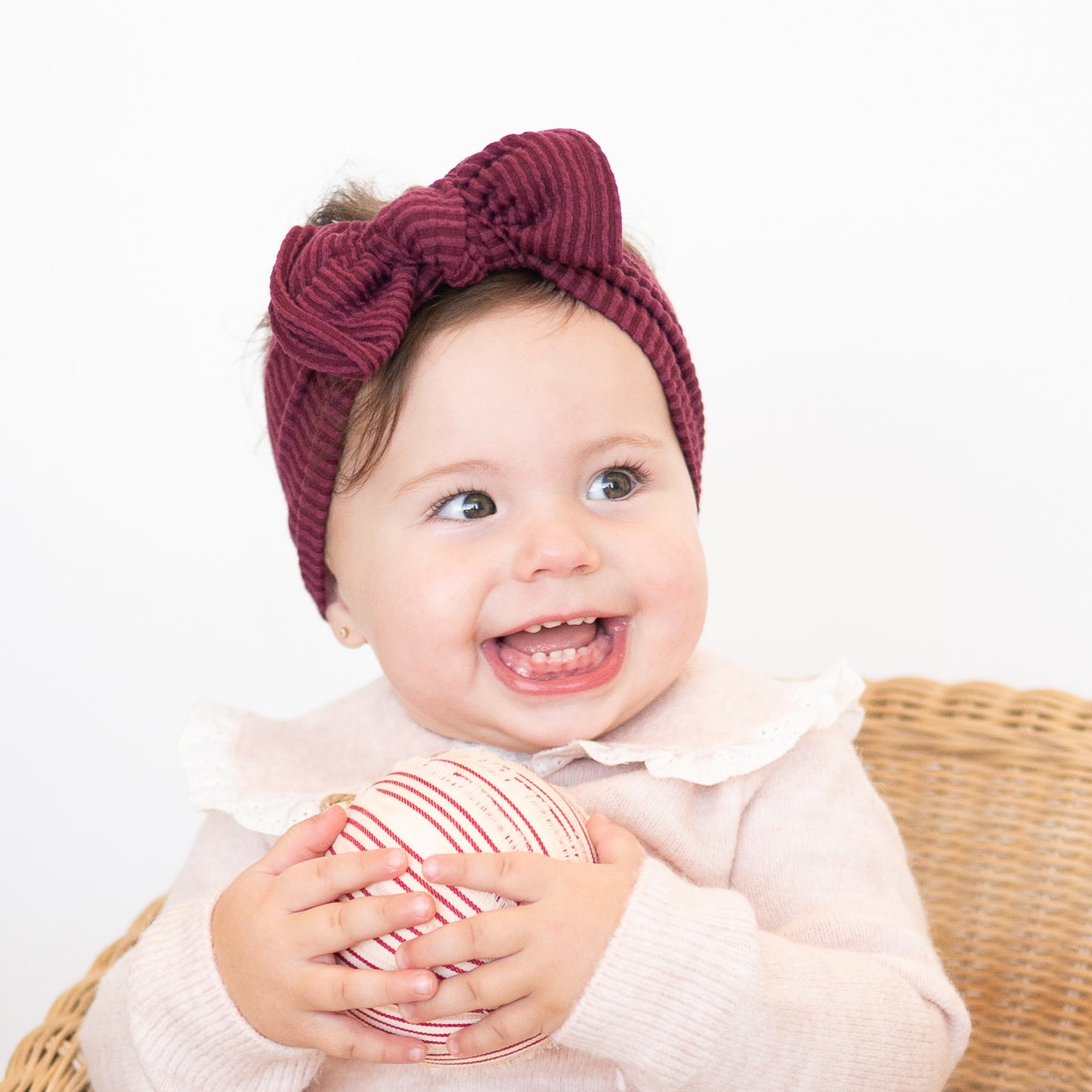 Maroon Wavy Ribbed Baby Headband