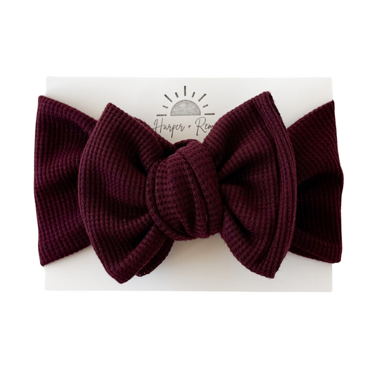 Maroon | Waffle Oversized Bow