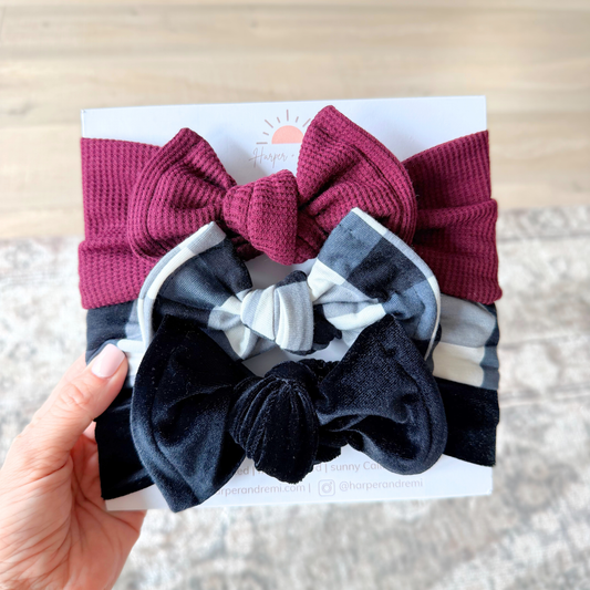 🖤 Holiday Luxe | Baby Bow Bundle (Bold & Timeless)