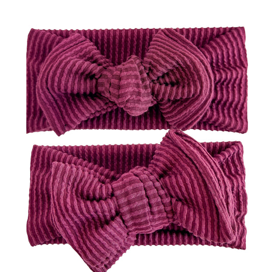 Maroon Wavy Ribbed Baby Headband