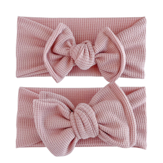 Mauve Pink Waffle Baby Headband