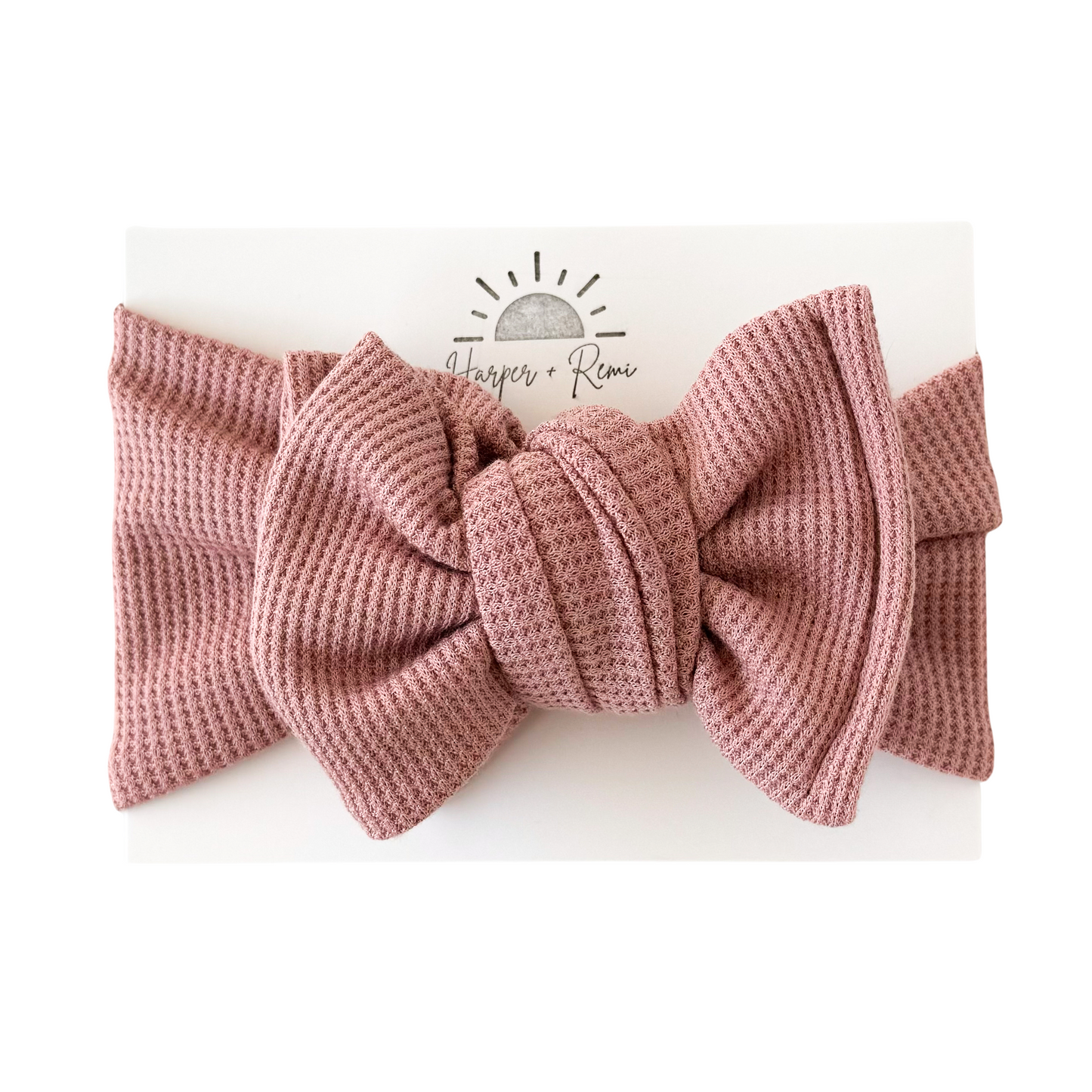 Mauve Pink | Waffle Oversized Bow