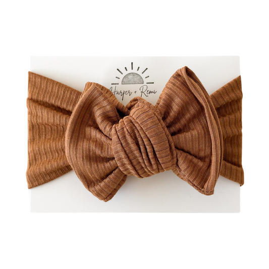 Mocha Golden Brown | Ribbed Oversized Bow