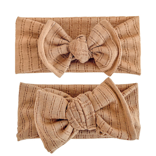 Mocha Pointelle Baby Headband