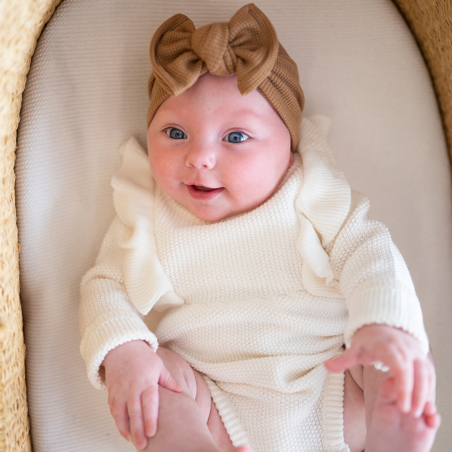 Mocha Brown Waffle Baby Headband