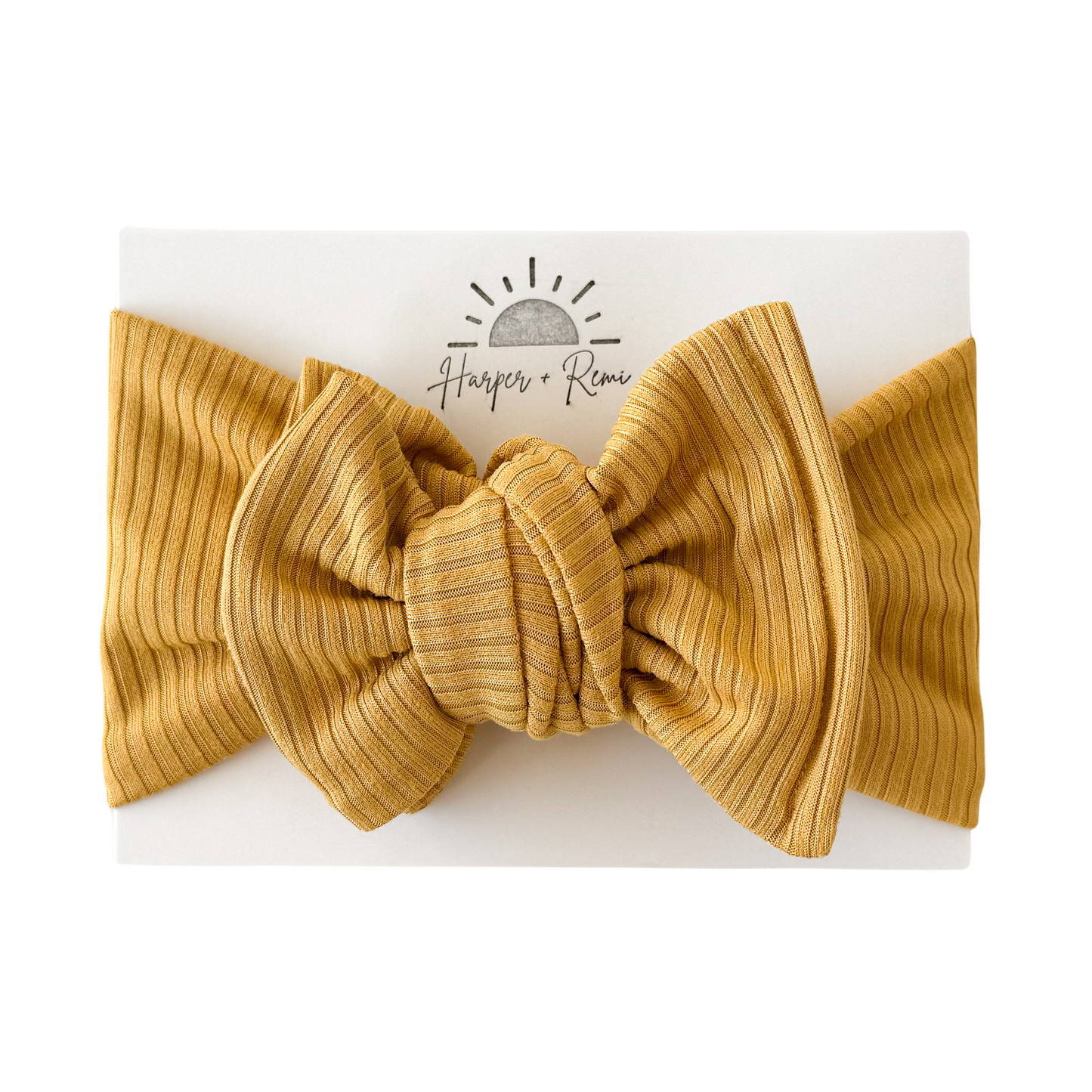 Mustard Yellow | Ribbed Oversized Bow