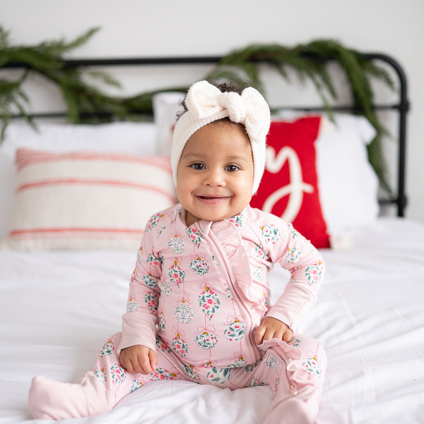 Cream Brushed Waffle Sweater Baby Headband