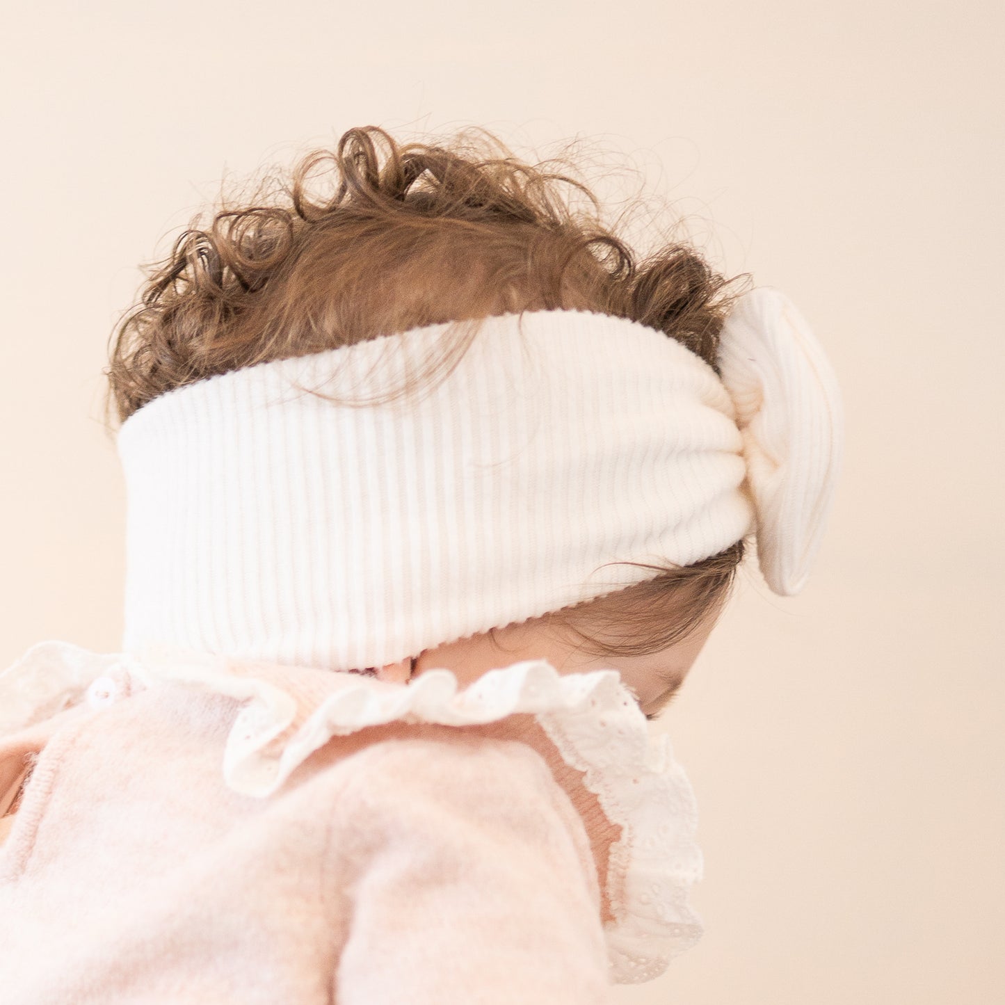 Ivory Brushed Ribbed Chunky Sweater Baby Top Knot
