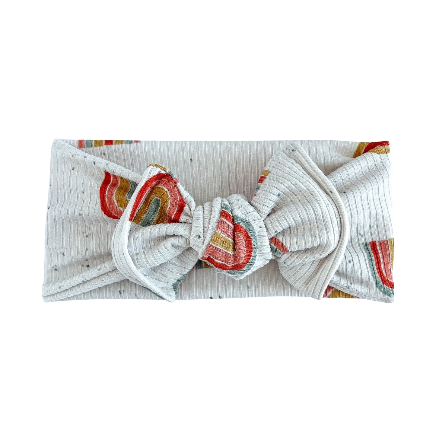 Neutral Rainbows Ribbed Baby Headband