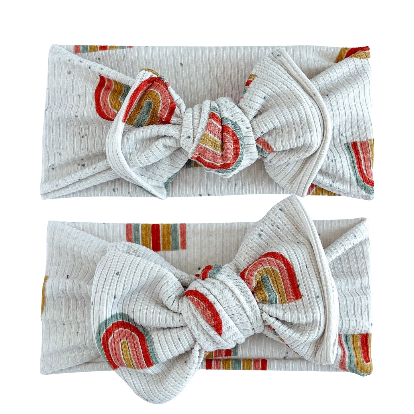 Neutral Rainbows Ribbed Baby Headband