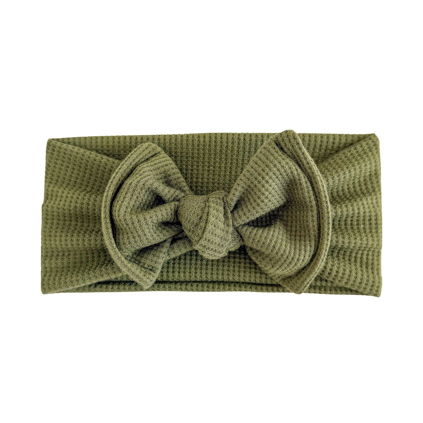 Olive Green Waffle Baby Headband
