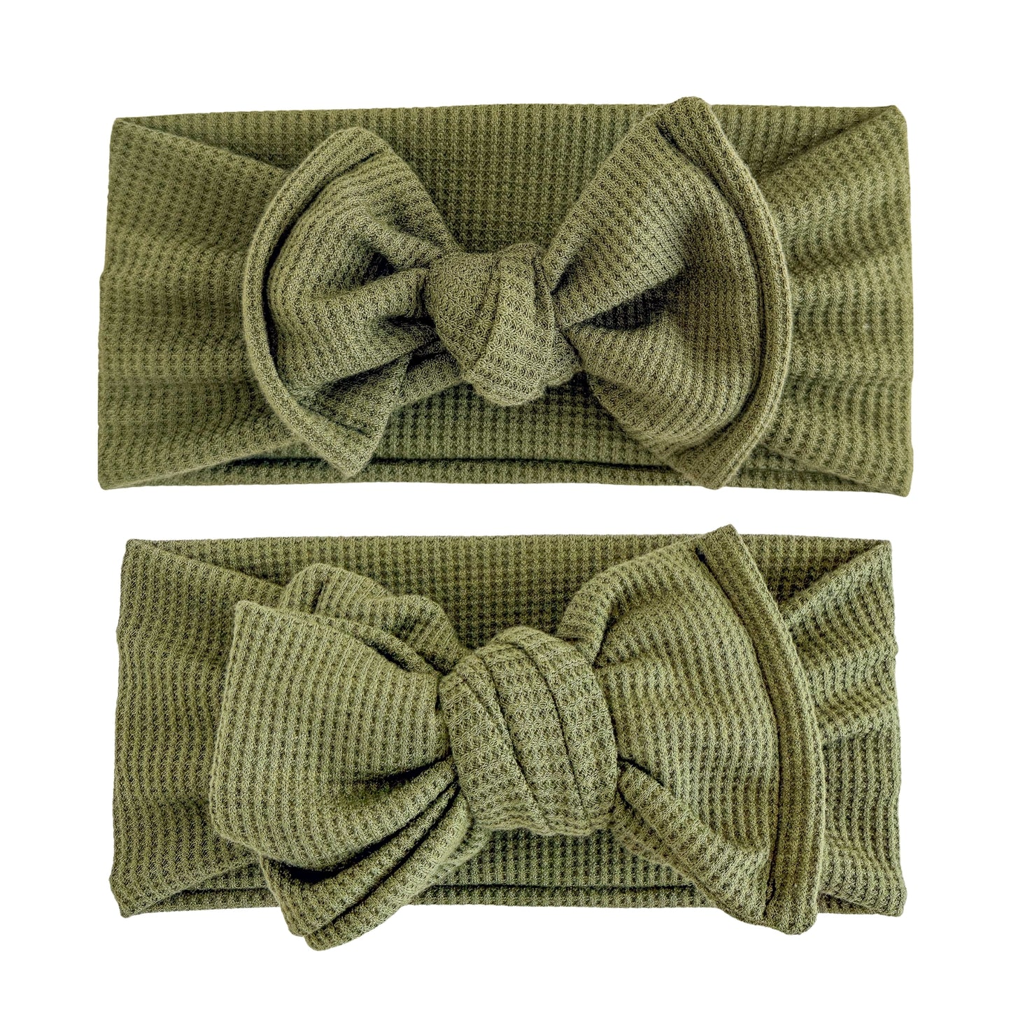 Olive Green Waffle Baby Headband