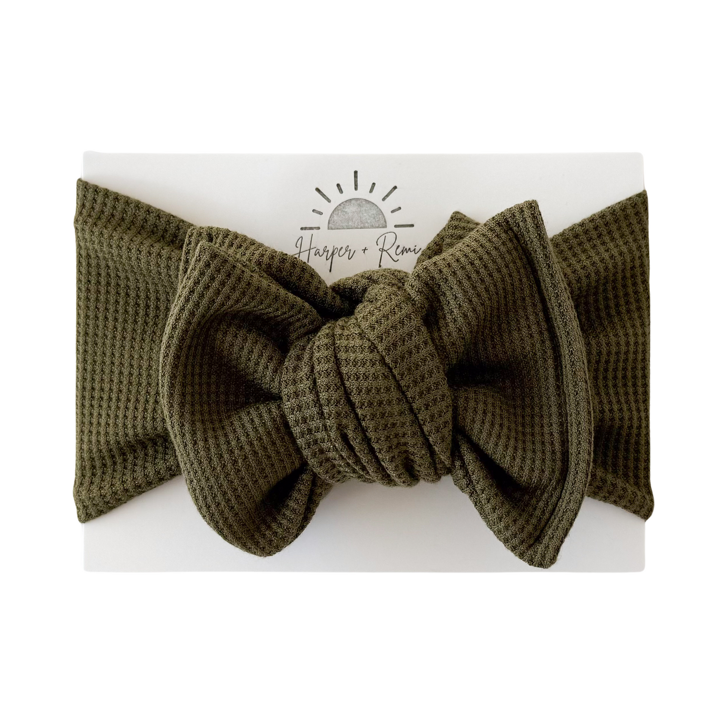 Olive Green | Waffle Oversized Bow