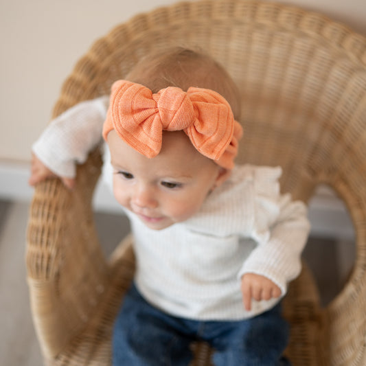 Orange Sweater Wide Ribbed Baby Headband